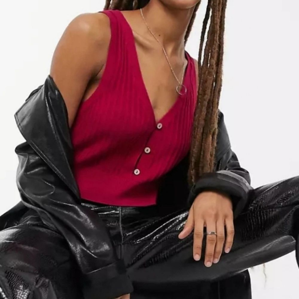 Free People Saturday Morning Ribbed Tank Crop Top Pink